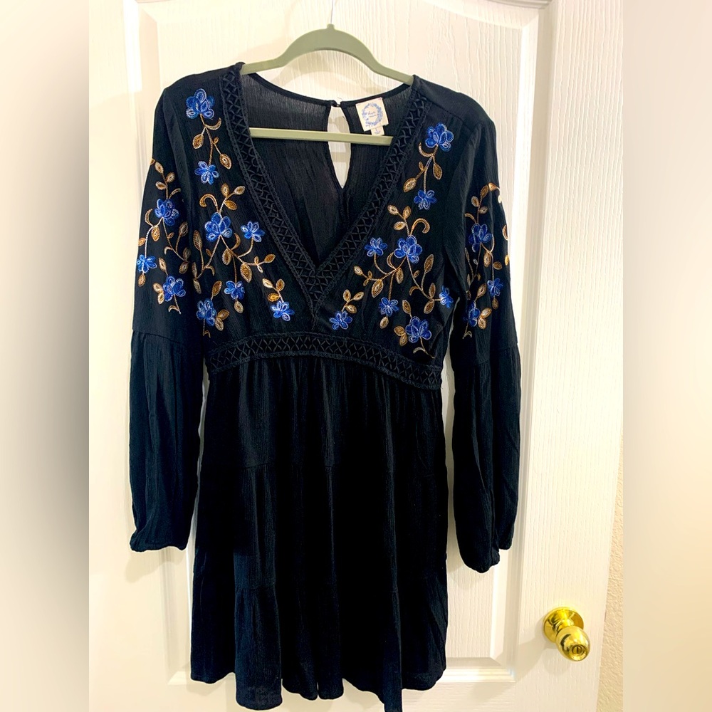 Francesca’s Blue Rain Peasant Dress